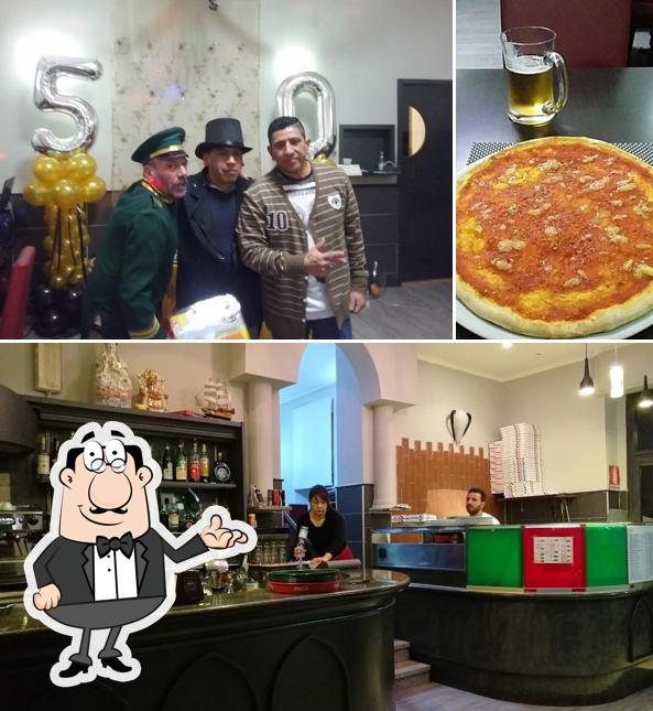 La interni e pizza del ristorante