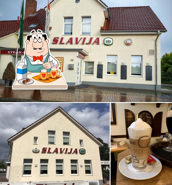 Genießt ein kühles Getränk im Restaurant Slavija