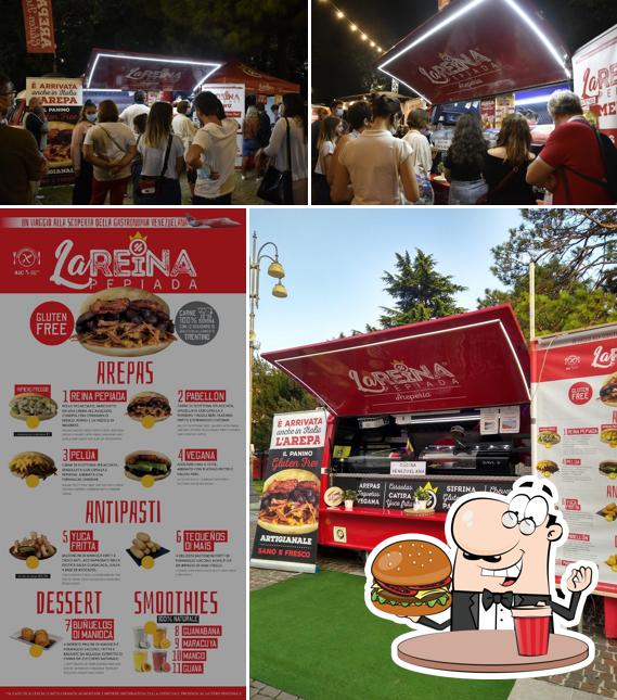 Get a burger at La Reina Pepiada Foodtruck
