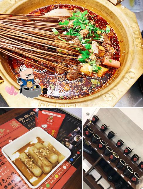 This is the image showing food and interior at 六婆串串自助火锅SixPo Chuanchuan Hotpot Buffet