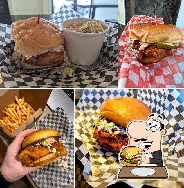 Try out a burger at Flirty Bird Nashville Hot Chicken