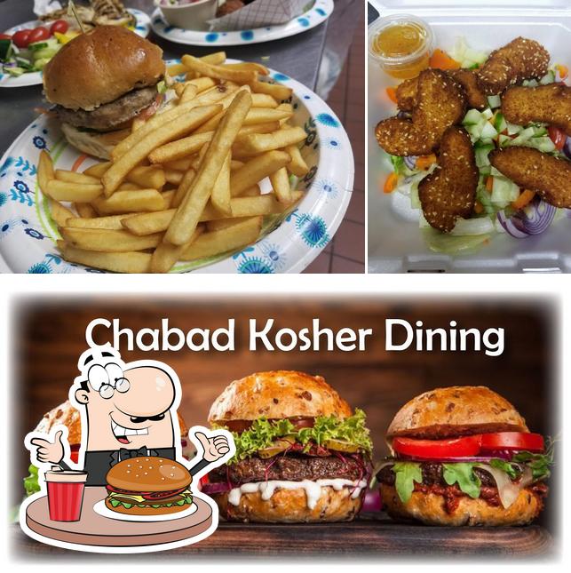 Try out a burger at Chabad's Kosher Dining Hall