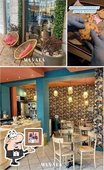 Questa è la immagine che raffigura la interni e cibo di MA VA LA' Cafè & Bistrot
