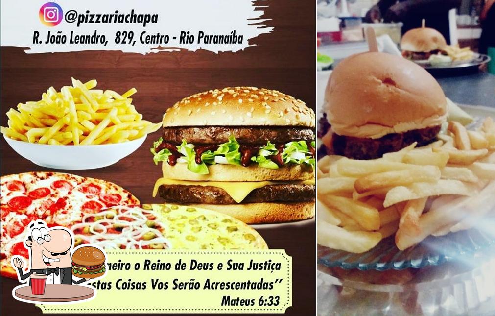 Consiga um hambúrguer no Pizzaria e Hamburgueria Chapa Quente