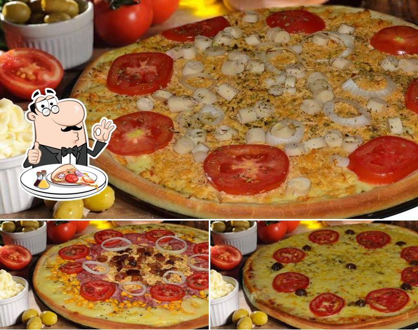 Escolha diferentes variedades de pizza