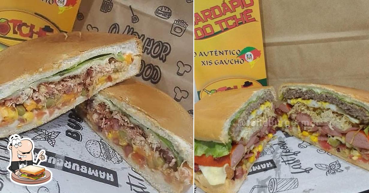 Degusta un sándwich en Tchê Burger Marechal MCR