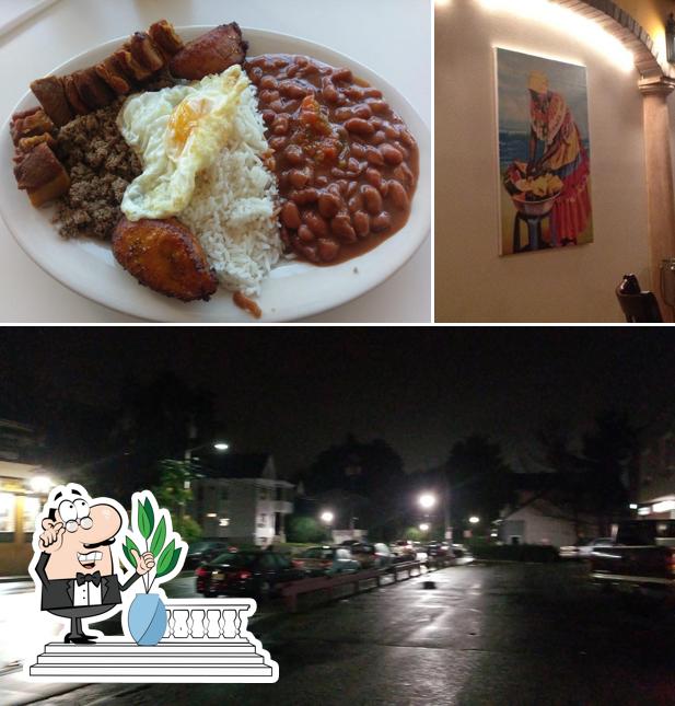 The picture of Cafe Colombia’s exterior and food