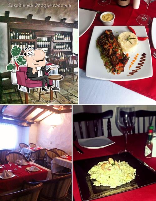 O interior do Casablanca Enogastronomia