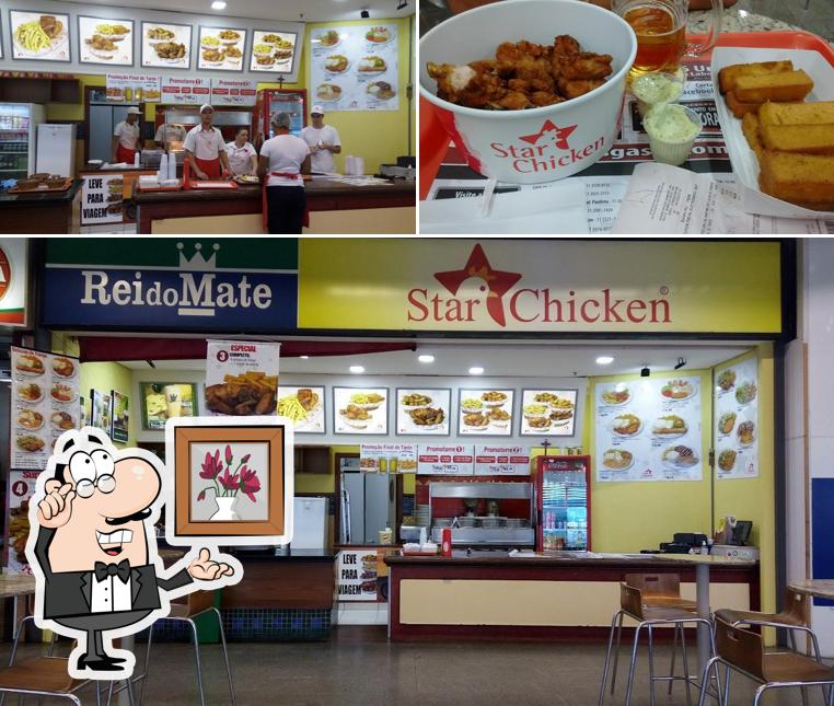 Entre diferentes coisas, interior e comida podem ser encontrados no Star Chicken