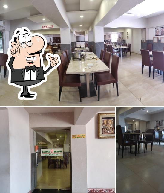 The interior of Santha Bhavan Pure Veg Restaurant