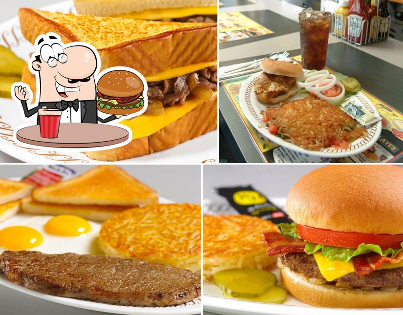 Get a burger at Waffle House