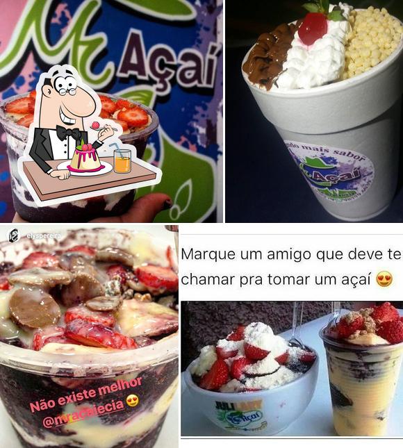 Mr. Açaí oferece uma escolha de pratos doces