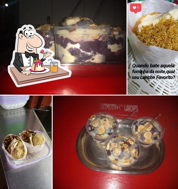 Locomotiva Lanches oferece uma escolha de pratos doces