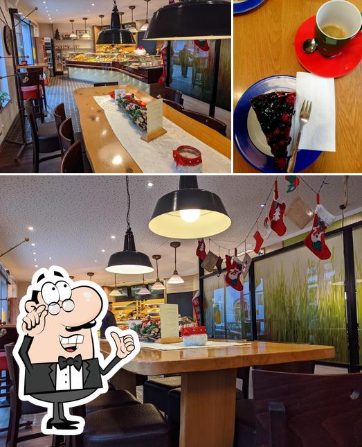 The picture of interior and food at Webers Landbäckerei