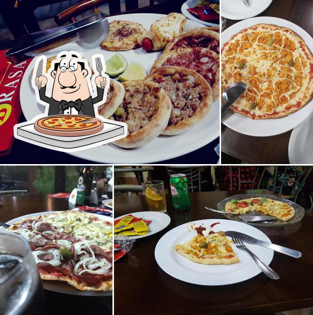 Escolha pizza no Brasa's Food - Cidade Alta