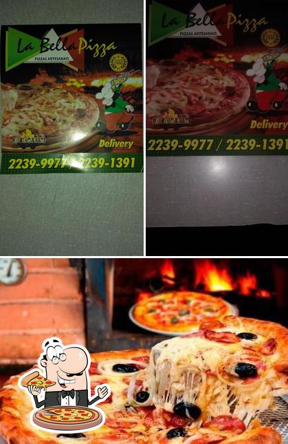 Escolha pizza no LA BELLA PIZZA. ( IMIRIM )