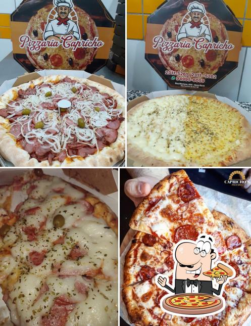 Escolha pizza no Pizzaria Capricho