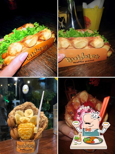 Comida em Bubble's Waffle Point