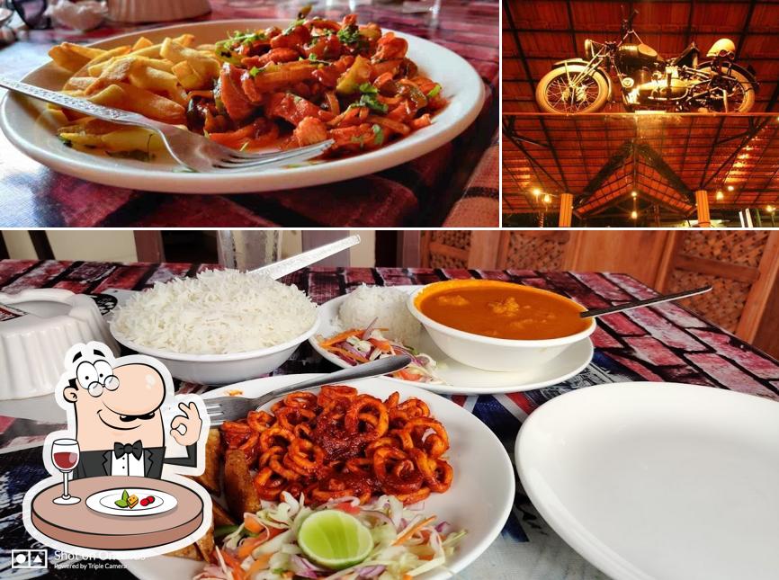 Take a look at the photo showing food and exterior at The Hangout Siolim