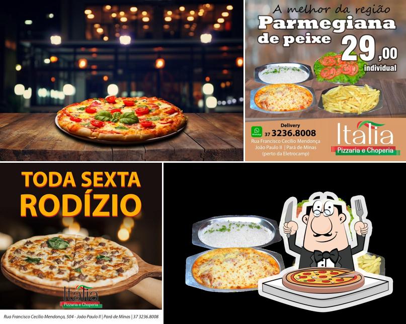 Consiga pizza no Pizzaria, Choperia e Restaurante Itália