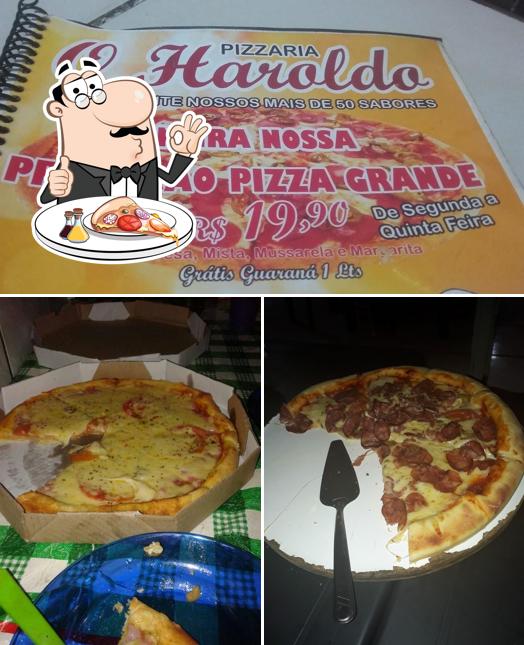 Escolha pizza no Pizzaria O Haroldo