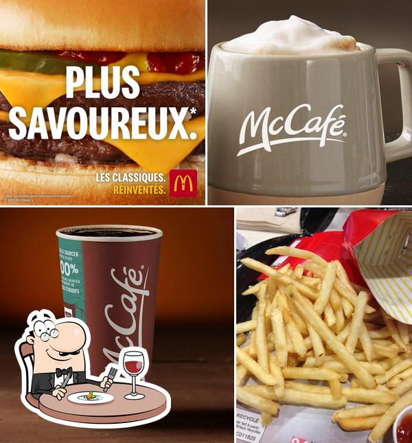 Voici la photo indiquant la nourriture et boire sur McDonald's