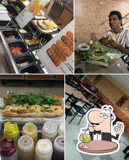 Esta é a foto mostrando bebida e comida no Subway - Getulio Vargas