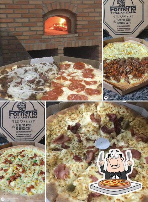 Escolha pizza no Pizzaria Forneria D'Italia