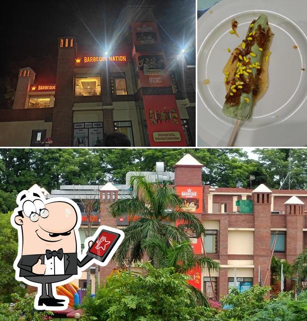 This is the photo depicting exterior and food at Barbeque Nation - Karnal