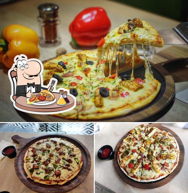 Pick pizza at SAGA BISTRO