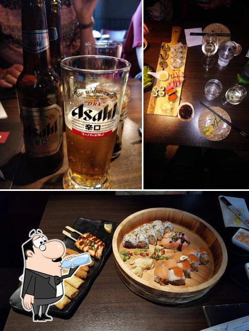 Among various things one can find drink and pizza at Nagoya