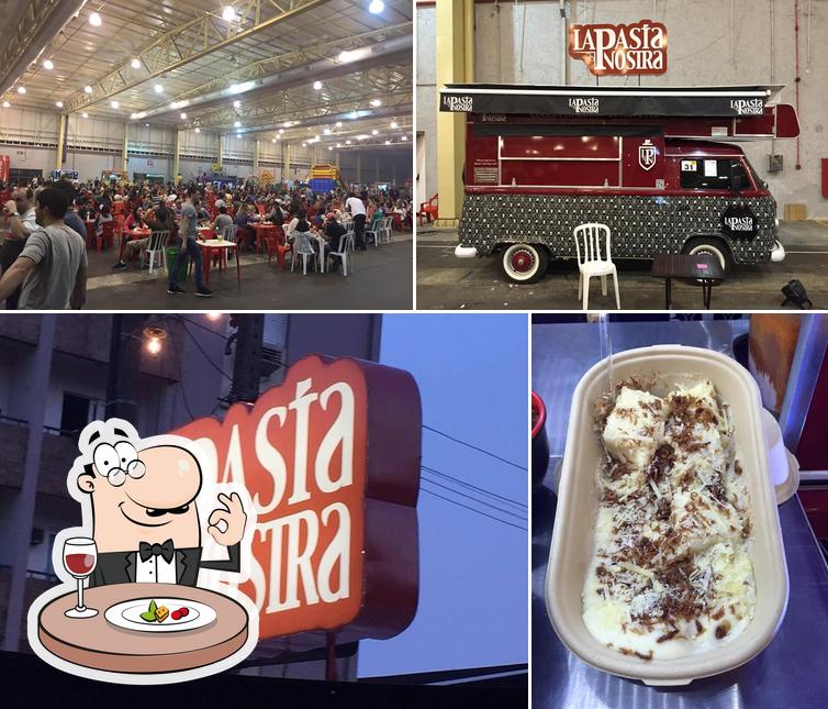 O La Pasta Nostra FOOD TRUCK se destaca pelo comida e interior