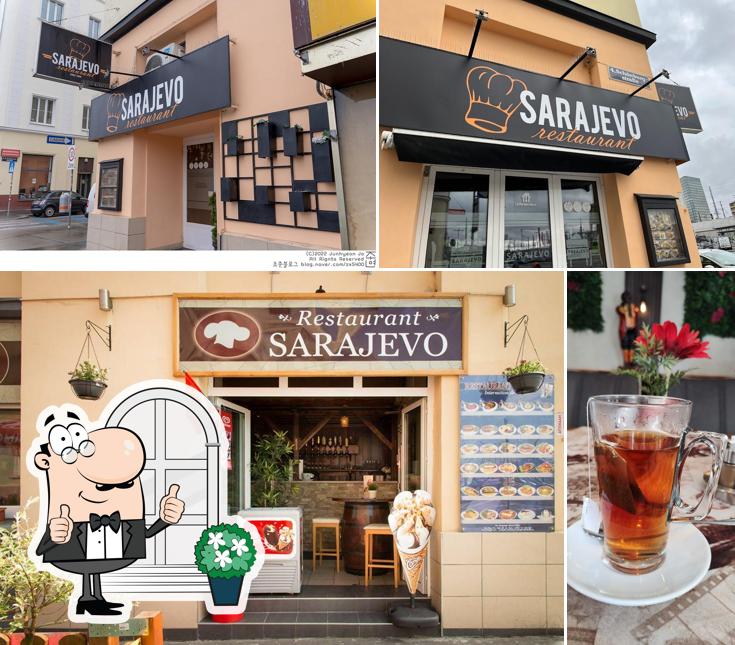 Parmi les différentes choses de la extérieur et la boire, une personne peut trouver sur Restaurant Sarajevo