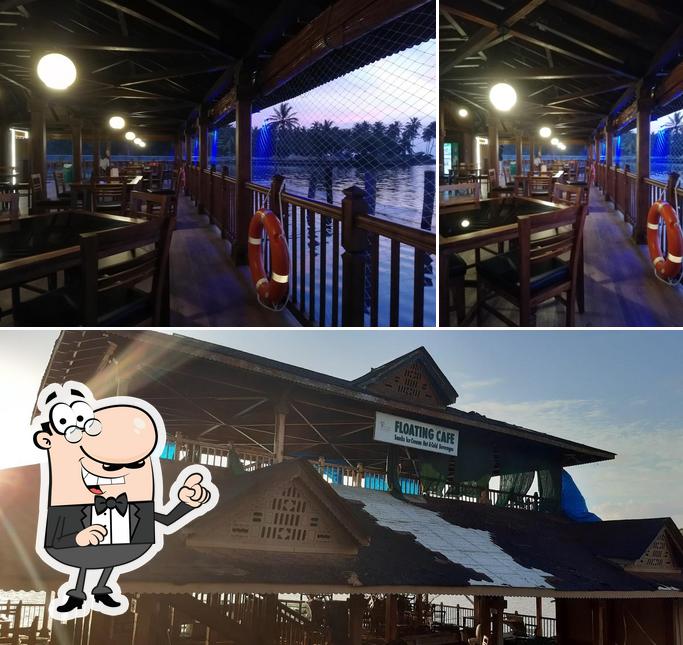 The image of Veli floating restaurant’s interior and exterior