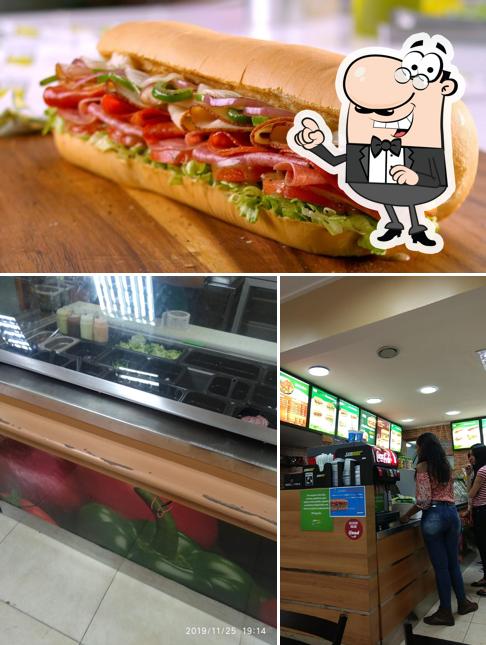 Esta é a imagem mostrando interior e comida no Subway