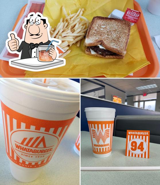 Among different things one can find drink and food at Whataburger