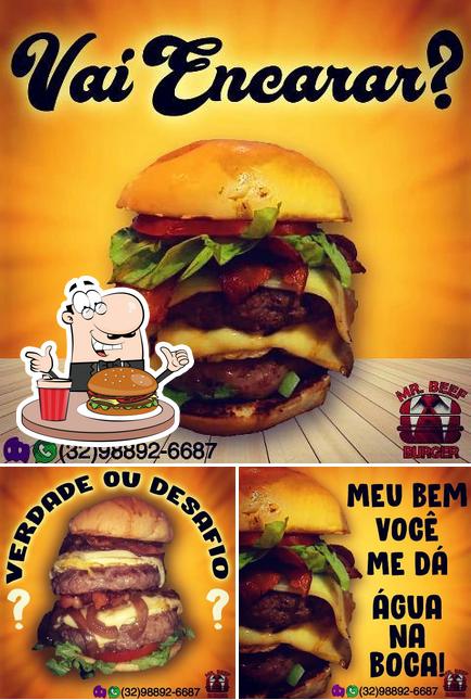 Consiga um hambúrguer no mr beef burger