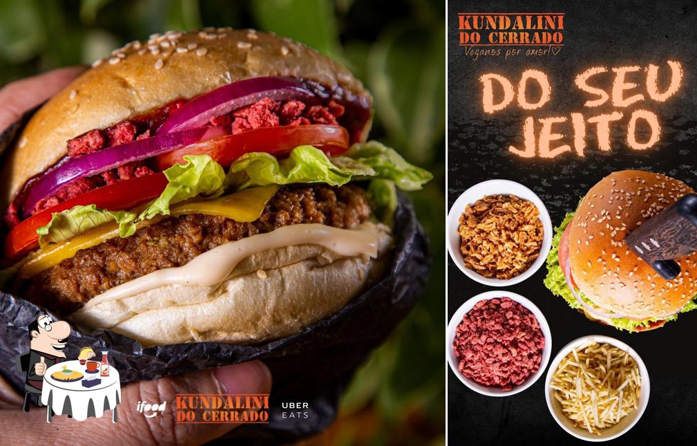 Os hambúrgueres do Kundaliní do Cerrado Vegano - Areal/Águas Claras irão satisfazer uma variedade de gostos