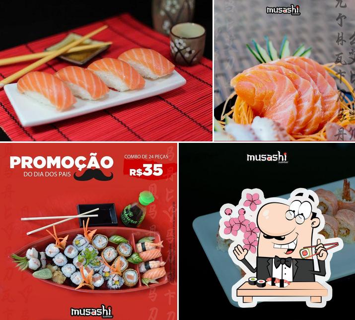 Peça diferentes opções de sushi