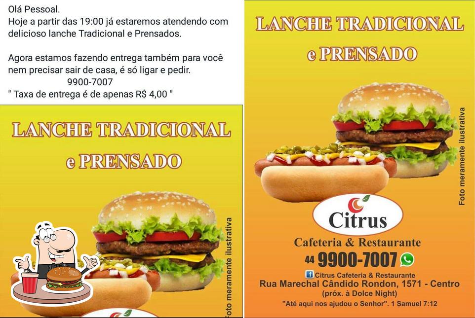 Consiga um hambúrguer no Citrus Pastelaria & Cafeteria