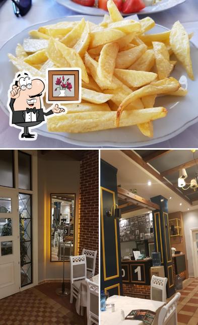 Take a look at the image showing interior and fries at Zgara Dilo