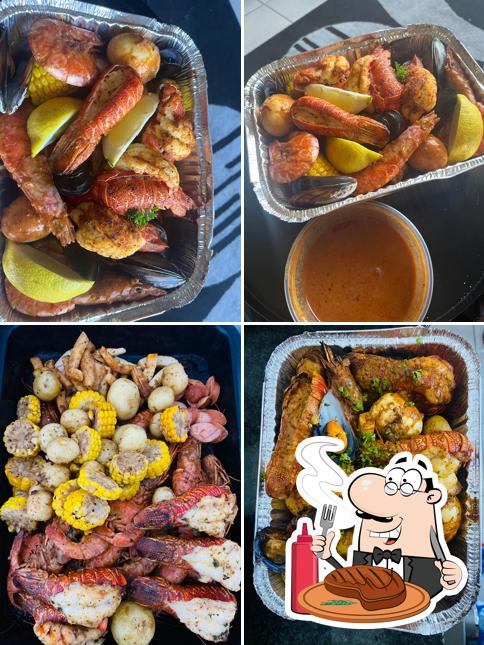 Crabby Online Seafood Boil serves meat dishes