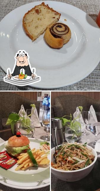 Hamburger and pho at Feliz Cafe
