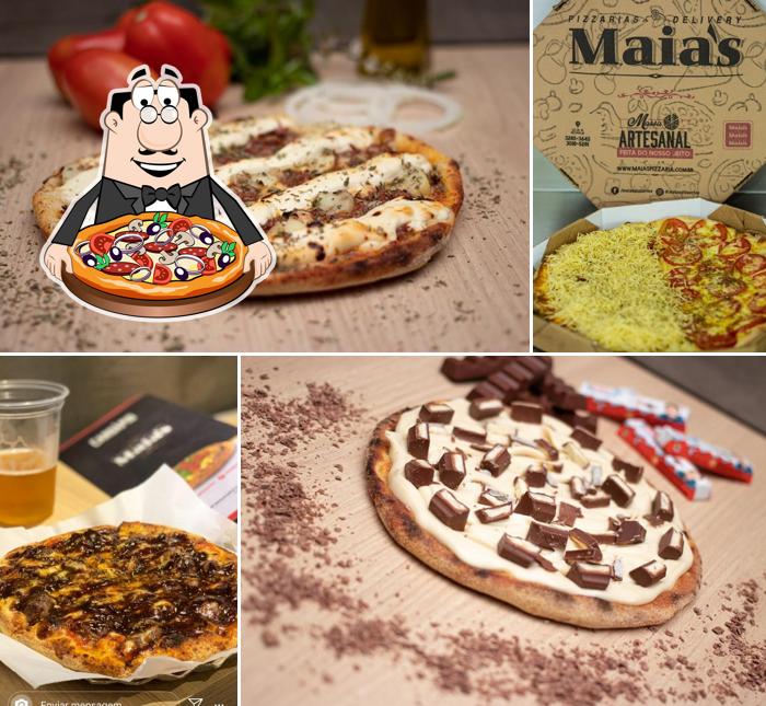 No Maia's Pizzaria Água Verde, você pode provar pizza