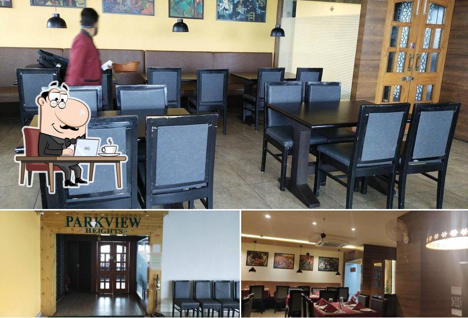 The interior of Parkview Heights - Veg & Non Veg Restaurant in Udaipur
