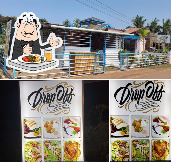 The picture of food and exterior at Drop off Cafe