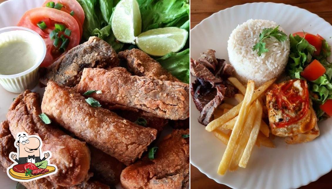 Escolha refeições de carne no Restaurante do Pai