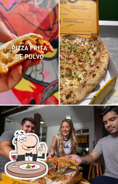 Dê uma olhada a imagem mostrando comida e interior no Z-BOYS PIZZA