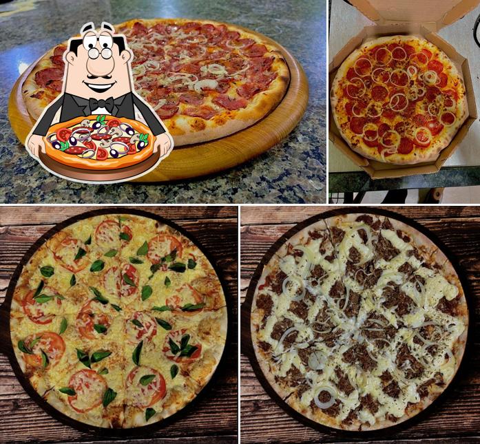 Escolha pizza no Boníssima Pizzaria - Jardins Mangueiral