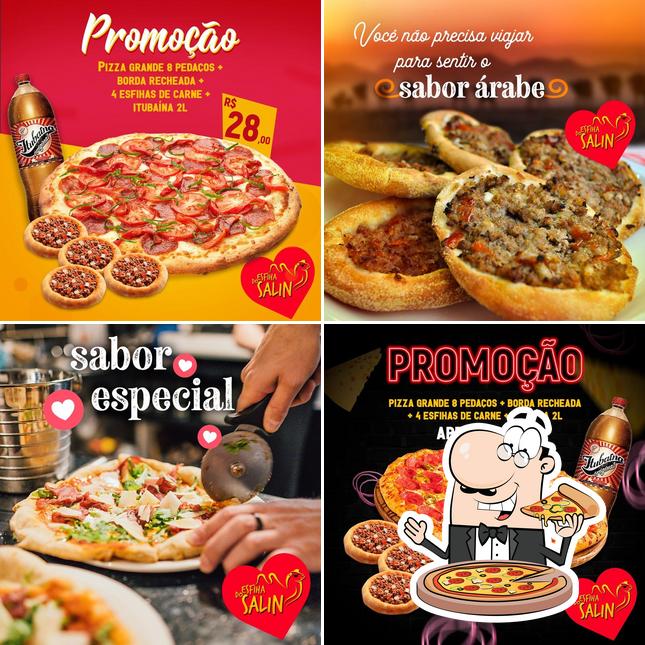 Escolha pizza no Armazen na brasa espetos e pizza